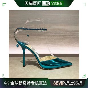 韩国直邮JIMMY CHOO时尚 222SAEDA奢侈品 尖头水晶带10cm高跟凉鞋