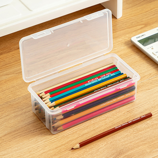 铅笔收纳盒大容量透明文具收纳盒笔筒装 彩铅儿童蜡笔绘画素描笔袋