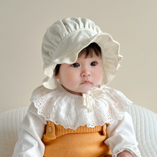 婴儿帽子春秋款 小月龄渔夫帽新生婴幼儿防晒宝宝遮阳帽可调节 新款