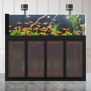鱼缸水草缸水族箱底滤客厅超白玻璃兰寿溪流缸包背侧溢流生态海缸