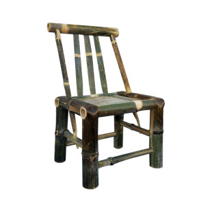 新客减竹椅子靠背椅家用老式 餐椅手工编织竹子凳子单人椅阳台休闲