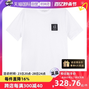 男士 AX阿玛尼 T恤 自营 棉质徽标装 3RZTBK ZJ8EZ 饰圆领短袖