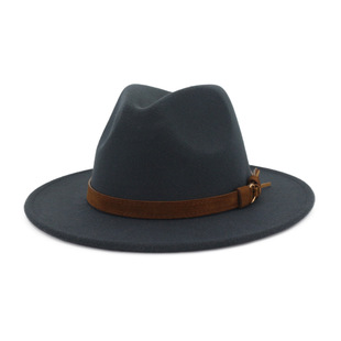 Unisex Felt Trilby Brim Panama Wide Hats Men Hat爵士帽 Women