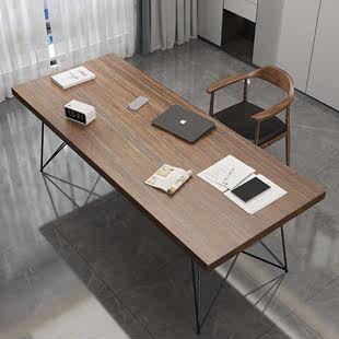 办公桌工作台家用简约台式 实木现代桌子书桌北欧电脑桌设计大长条