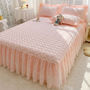 韩式 床裙二合一体单件纯色蕾丝花边床围裙罩保护套 a类夹棉床笠式