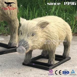 动物模型玩具仿真野猪工厂逼真粘毛纯手工机械电动仿真动物