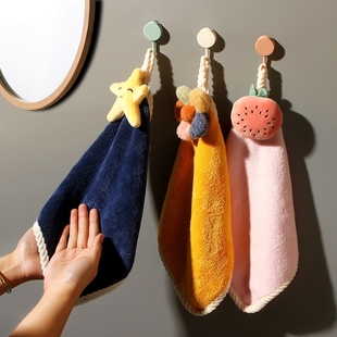 擦手巾可挂式 超强吸水毛巾儿童洗手巾比纯棉宝宝插擦手布可爱手巾