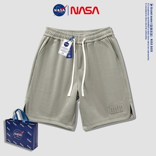 男士 运动宽松五分裤 NASA钢印字母休闲短裤 夏季 美式 潮牌加肥加大码
