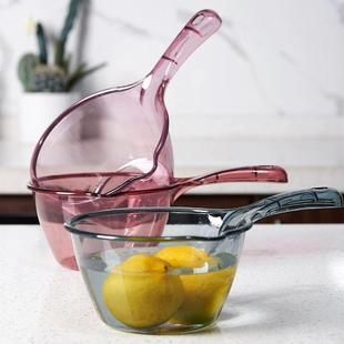 家用厨房摔不破水勺加深厚长柄塑料水漂透明水舀子水瓢洗头水勺子