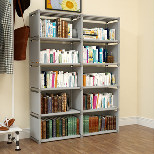 简易书架落地书柜置物架收纳学生家用书桌宿舍大容量窄小组合柜
