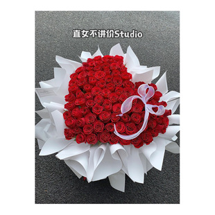 直女不讲价 鲜花定制广州长沙上海同城速递简约红玫瑰·单只