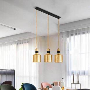 后现代镂空透光设计金属小吊灯北欧简约餐厅卧室简约室内装 饰吊灯