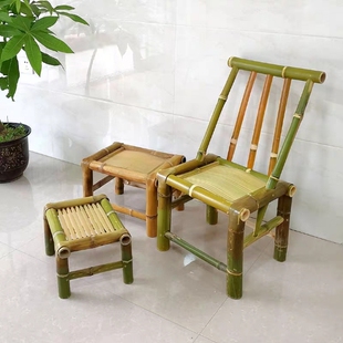 竹椅子靠背椅板凳儿童椅子休闲家用靠背椅餐椅家用小凳子纯手工椅