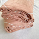 外贸纯棉纱布床单100%全棉加厚多层棉纱床盖粉色单件床单枕套纯色