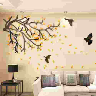 亚克力墙贴3d立体电视墙装 饰用品客厅自粘挂件贴纸画沙发背景布置